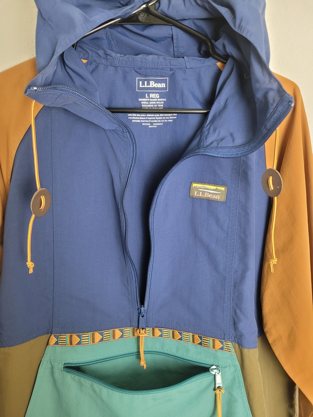 L.L. Bean Olive, Blue & Teal Colorblock Jogger Jacket - Picture 4 of 15